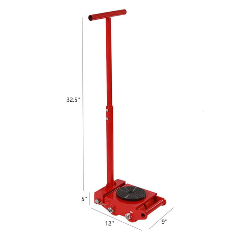 Dead Nuts Heavy Duty Machinery Skates Featuring 360 Degree Swivel Wheels for seamless heavy equipment transport, red steel frame.