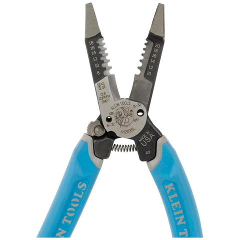 Heavy Duty Wire Cutters With Lock And Built In Wire Stripper, 8 To 18 AWG Solid And 10 To 20 AWG Stranded, Large Knurled Plier Tip