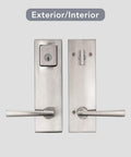 Spyglass Single Cylinder Front Door Handleset With SmartKey Security In Satin Nickel Prestige Series Modern Slim Door Handleset