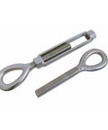 Rock Solid T316 Stainless Steel Eye Eye Turnbuckle Measuring One Point Five By Twelve Inches Featuring Drop Forged Construction Delivering Up To Seventeen Thousand Pounds Capacity Built Tough For Heavy Duty Rigging Jobs.