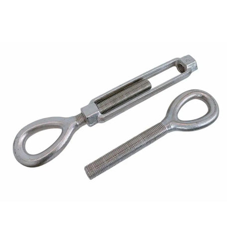Rock Solid T316 Stainless Steel Eye Eye Turnbuckle Measuring One Point Five By Twelve Inches Featuring Drop Forged Construction Delivering Up To Seventeen Thousand Pounds Capacity Built Tough For Heavy Duty Rigging Jobs.