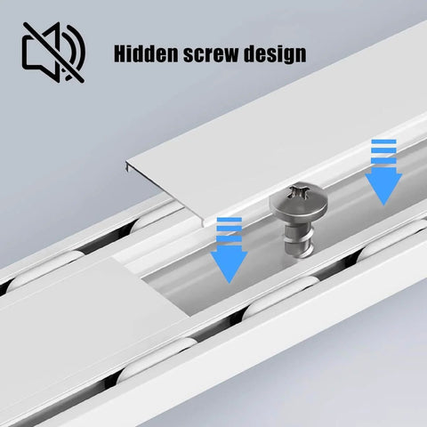 Heavy Duty Double Track Curtain Rail Kit 2.5ft Silent Ceiling Track System with hidden screw design and adjustable feature