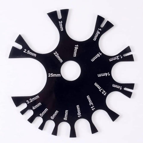 Heavy Duty Black Acrylic Wire Gauge Measuring Tool Covers One Millimeter To Twenty Five Millimeters Lock In Spot On Thickness Readings For Your Whole Crew No Cap On Precision Every Build Calls For This Bang For Your Buck Powerhouse