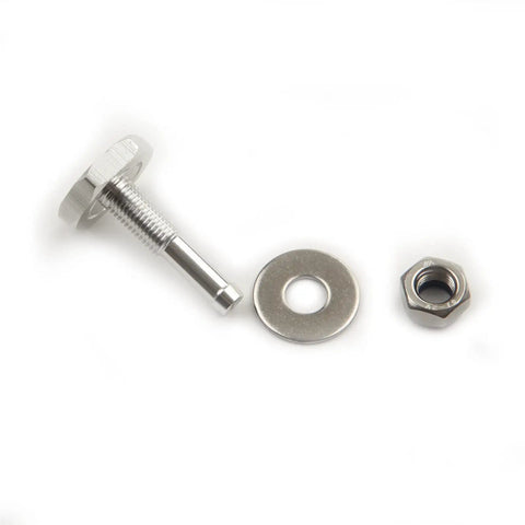 Slick Soft Mount Aluminum Vacuum Line Fitting Kit For 8 Millimeter Silicone Hose With Lock Nut Washer And O-Ring Seal, shown with nut and washer