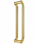 Hotel Hall Glass Door Handle Set Modern Round Metal Push Pull Lever with durable gold finish and solid wood design, 60cm long