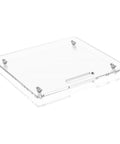 Hardcore Clear Acrylic Coffee Maker Slider Tray With Flat Out Smooth Rubber Casters For Stress Free Countertop Gliding and Completely Scratch Proof Appliance Moving Rig, clear acrylic design.