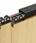 Heavy Duty Bypass Sliding Door Hardware Kit With Soft Close Mechanism For Two Doors, aluminum rollers, 72 inch track