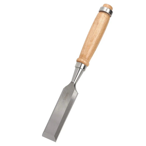 Beefy Flat Chisel For Carpentry With Wooden Handle 32mm Alloy Steel Cutting Tool For Woodworking Mortising Paring And Joinery