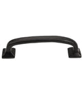 Beefy Modern Texture Cabinet Pull Handle Set 25 Pack, 4.125 Inch Center To Center, Solid Cast Iron With Rust Resistant Black Powder Coat, handle view