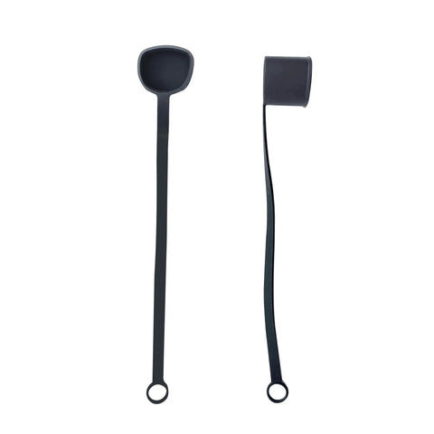 Kickass Waterproof Silicone EV Charger Plug Cover For Tesla Nacs Connector With Gnarly Tight Fit And Butter Smooth Dust Guard Shield Protector Cap Double Pack, showing two covers in black silicone.