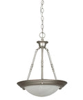 Big Glass Bowl Pendant Light With Adjustable Length, Satin Nickel Finish, modern ceiling fixture