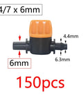 Purple Hose Barb Mini Valve Garden Tap Kit For Drip Irrigation Connectors One Quarter Inch To Six Millimeter Mist Nozzle Fittings Watering System Pack Of 20 To 150 Pieces, 4/7 x 6mm valve