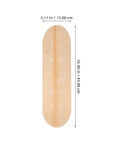 Blank Unfinished 7 Ply Wooden Skateboard Deck With Double Tail For Art Painting And Do It Yourself DIY Custom Builds Replacement Deck For Home Decor And Creative Projects, size 43x13cm, top view.