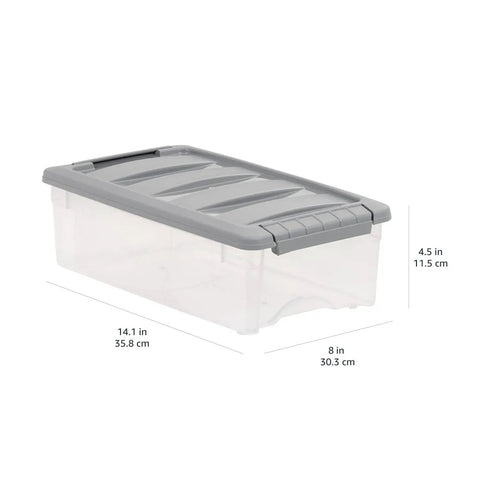 Top Shelf Stackable Storage Containers With Secure Snap Tight Lids Perfect For No Fuss Kitchen Organization And Dry Goods Keeping Clear Plastic Bins Five Quarts Size Set Of Ten