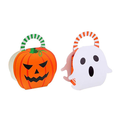 Dope Candy Boxes 10 Pack Multifunctional Gift Boxes with pumpkin and ghost design for Halloween parties with handy handle