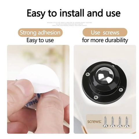 Self Adhesive Caster Wheels 0.8 Inch Low Profile Swivel 360 Degree Rotation adhesives and screws for furniture