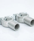Heavy Duty Battery Terminal Connectors For 2/0 Gauge Wire Positive Negative Top Post Cable Clamps with silver brass finish.