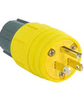 Beefy 15 Amp Watertight Straight Blade Plug 3 Prong NEMA 5 15P Weatherproof Heavy Duty Yellow Replacement Electrical Plug