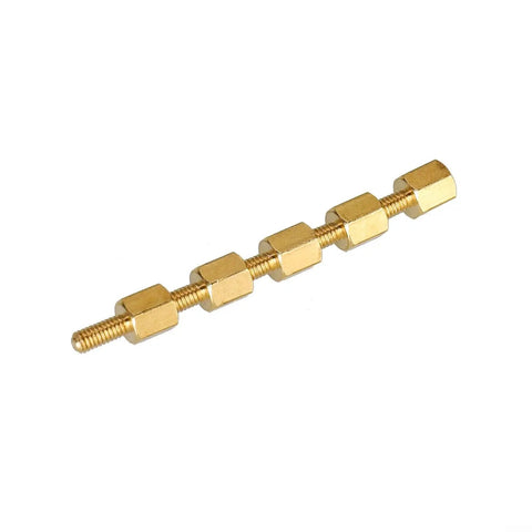 Brass Hex Standoff Spacer Set For Electronics And DIY Projects M2.5 Threaded Spacers With Nuts And Screws in a row