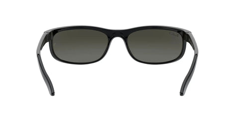 Front view of Predator 2 Rectangular Polarized Sunglasses For Men With Premium Acetate Frames And Scratch Resistant Glare Busting Lenses Black Dark Grey 62 mm UV Protection Everyday Wear Gear Must Have For Sunny Days