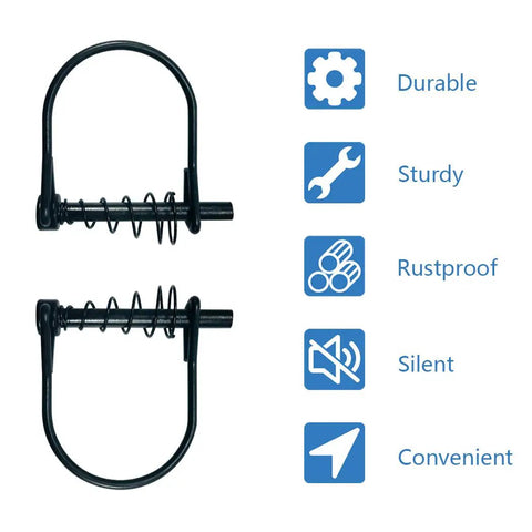 24 Pack Heavy Duty Shaft Locking Pins With Drop Dead Silent Springs For Tree Stands Hunting Ladders And Yard Safety Hardware displayed on a white background.