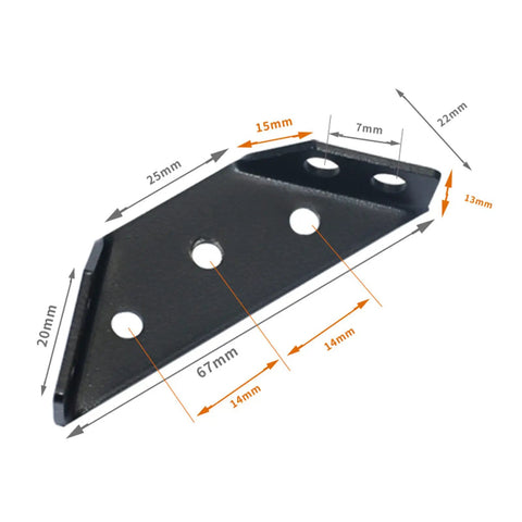Detailed view of 8 Pack Sturdy Corner Braces For Wood Shelves And Furniture, dimensions labeled for precision fit.