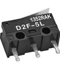 Two Pack 3 Pin Basic SPDT Limit Switch With Hinge Lever Actuator Subminiature Form 3A 125V PCB Mount IP54, side view
