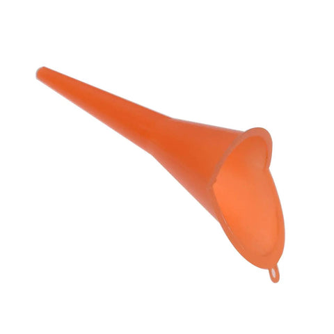 Orange funnel from Spill Free Primary Oil Fill Funnel Kit With Oil Filter Wrench, 4 Piece Orange Set For Harley