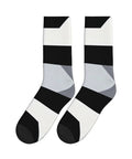 Top Shelf Black And White Piano Plate Grid Athletic Socks Engineered For The Daily Grind With Fast Dry Polyester And Secure Mid Tube Fit for training.