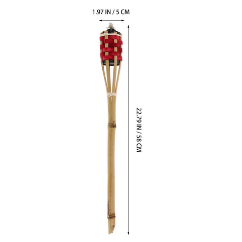 Two Pack Red Tiki Torch Oil Lamps For Outdoor Garden Pathway Lighting And Party Decor Durable Woven Torches With Red Dye Easy Install Weather Resistant Backyard Party Ready Lighting For Festivals And Celebrations