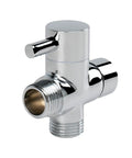 Solid Brass G One Half Inch Shower Arm With All Metal Universal 3-Way Diverter Valve No Leak For Handheld And Fixed Shower Heads Chrome Finish Replacement Adapter Kit