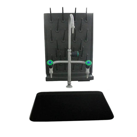 Bottle Drying Rack Pegboard Wall Mounted Desk Black 27 Pegs Removable PP Glassware Drying Draining Rack For Lab Cleaning And Education Beaker And Flask Air Drying System That Dries Like A Pro, black pegboard with 27 pegs and base