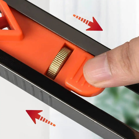 Contour Scribe Tool With Lock For Pencil For Woodworking, showing orange locking mechanism and finger adjusting size