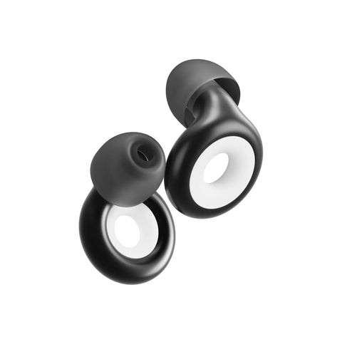 Experience 2 Plus Ear Plugs For Concerts And Festivals With High Fidelity Sound And 17dB Noise Reduction, black silicone material.