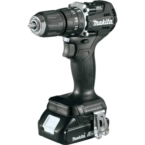 18V LXT Sub-Compact Brushless Drill And Impact Driver Go-To Combo Kit, 2-Piece Set, black drill with battery attached