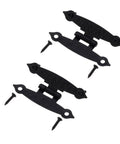 Rotating Concealed Cabinet Hinges Set 10 Pieces H Type Door Fittings in black with screws for kitchen cabinets and wardrobes
