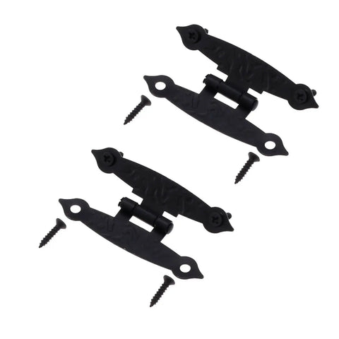 Rotating Concealed Cabinet Hinges Set 10 Pieces H Type Door Fittings in black with screws for kitchen cabinets and wardrobes