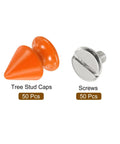50 Sets Cone Spike Stud Rivets With Screw Back 8x12mm M3x0.5 Thread Orange Punk Hardware for leather craft.