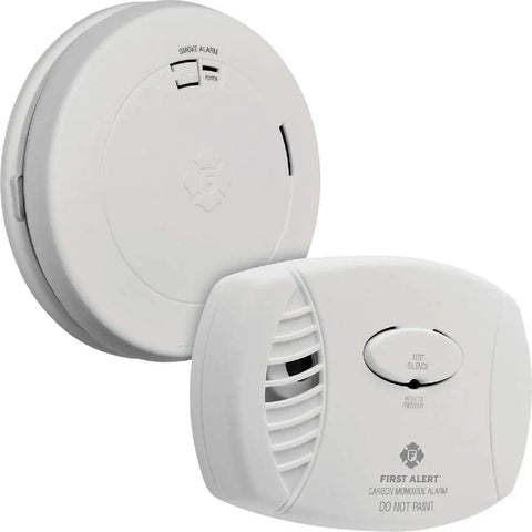 Battery Powered Photoelectric Smoke And Carbon Monoxide Alarm Combo 2 Pack Dual Sensor Protection For Home Easy Install
