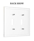 Back view of Vintage Red Rose Marble Toggle Plate Cover with mounting hardware for easy installation and durability.