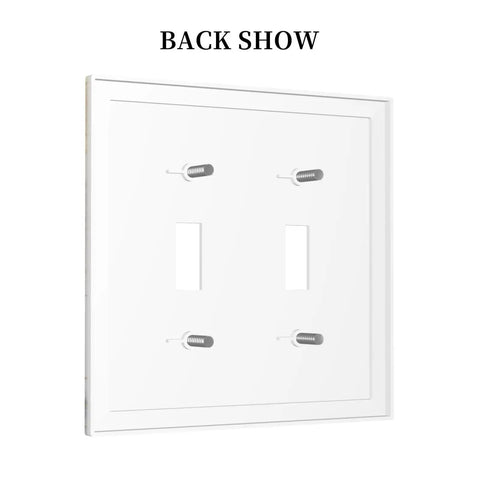 Back view of Vintage Red Rose Marble Toggle Plate Cover with mounting hardware for easy installation and durability.