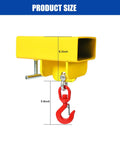 Heavy Duty Forklift Lifting Hook With 2 Inch Receiver Hitch And Lifting And Towing Attachment, 2.2 Ton Max Capacity, front view