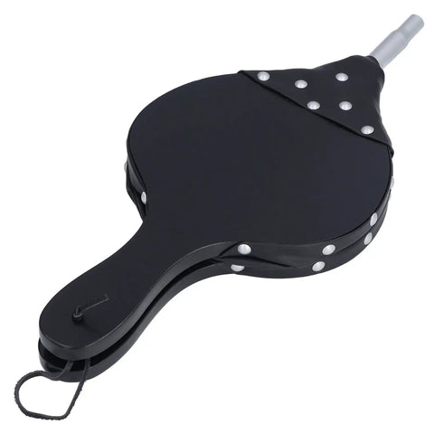 Heavy Duty Handcrafted Wooden Fireplace Bellows Featuring Precision Airflow Levers For Instant Fire Kickstarts with black casing.