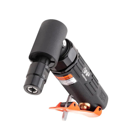 Angled air die grinder from two piece air die grinder set with straight and angled grinders, 1/4 and 1/8 inch collets, pneumatic tools