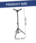 Rock Solid 12 Inch Folding Drum Rack Set With Adjustable Snare Stand Portable Black Drum Holder For Silent Practice showing dimensions of 39in x 16.9in.