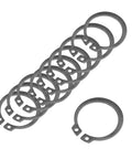 Durable Spring Steel External Snap Rings With Black Oxide Finish Three Eighths Inch Size Pack Of Five For Heavy Duty Mechanical Retaining Clips That Lock In Place