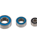 Three different sizes of Beefy Steel Sealed Bearings Set For RC SCX24 Upgrades, 20 Pcs With Rubber Seals, displayed on a white background.