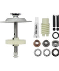 DIY Ready Complete Chain Drive Gear And Sprocket Replacement Kit For Garage Door Openers Includes Helical Gear Top Hat Assembly Worm Gear Wear Bushings Grease And All Necessary Hardware, arranged with components visible.