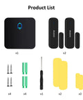Wireless Door Chime Kit For Home And Office Doors Easy Install No Wiring Door Sensor Alerts When Doors Open And People Enter battery-powered parts kit with chime, sensors, screws, plugs, and adhesive pads