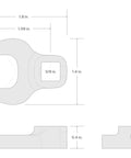 Technical drawing of Ultra Compact Crowfoot Wrench Three Eighths Inch Drive For Tight Spaces Built Tough Lean Design For Strength